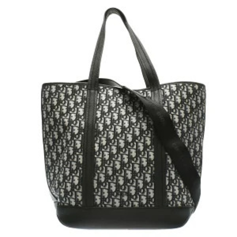 Christian Dior Oblique Voyage Tote Navy Blue Canvas Bag - Picture 1 of 9